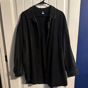 Old Navy Women’s Oversized Boyfriend Black Shirt Jacket